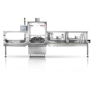 laveuse de verrerie linéaire / rotative / avec système de décontamination