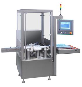 machine d'étiquetage pour médicaments / automatique / à grande vitesse / à mouvement continu