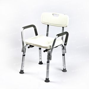 chaise de douche / avec accoudoirs / avec dossier / en plastique