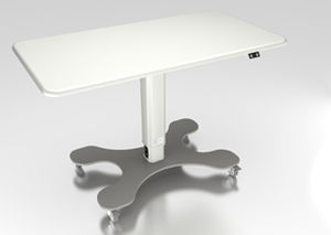 table à translation électrique / à hauteur variable / sur roulettes