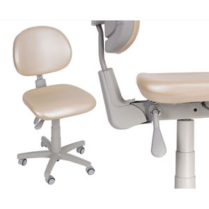 tabouret dentaire / à hauteur variable / avec dossier / sur roulettes