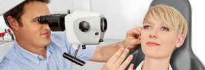 microscope de consultation / microscope de consultation ORL / sur roulettes