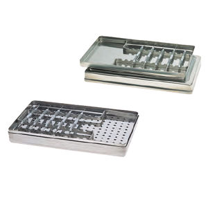 plateau de stérilisation pour instruments dentaires / en acier inoxydable / perforé / non perforé