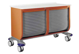 chariot multifonction / à linge / avec rideau coulissant / à double module