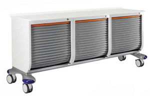 chariot multifonction / à linge / avec rideau coulissant / à triple module