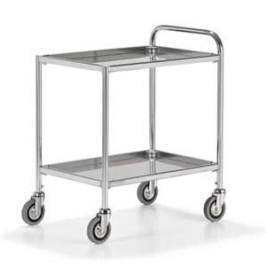 chariot de service / pour instruments / avec plateau / 2 plateaux