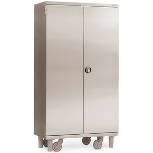armoire de stockage / de salle d'opération / 2 portes / sur roulettes