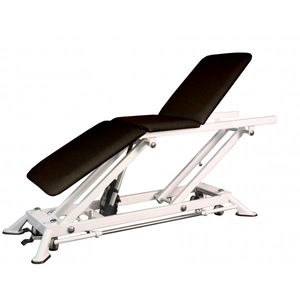table d'examen à hauteur variable / sur roulettes / avec dossier réglable / 3 sections