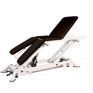table d'examen à hauteur variable / sur roulettes / avec dossier réglable / 3 sections