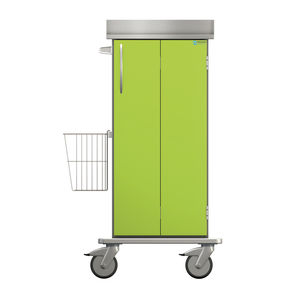 chariot de distribution de plateaux / de repas / avec panier / avec porte