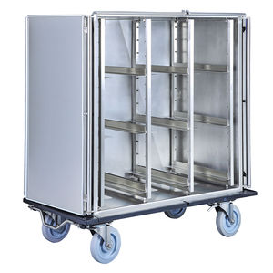 chariot de transport / avec porte / en acier inoxydable / à structure fermée