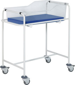 berceau médical sur roulettes / en acier inoxydable / transparent