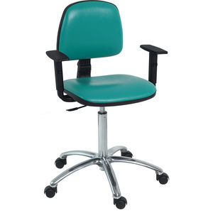 tabouret pour cabinet médical / à hauteur variable / avec dossier / avec accoudoirs