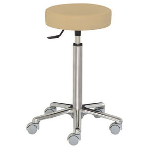 tabouret pour établissement de santé / à hauteur variable / tournant / en acier inoxydable
