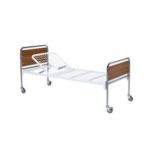 lit d'hôpital / manuel / à hauteur fixe / avec système de verrouillage des roues