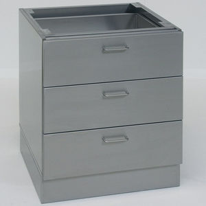 armoire pour bases / de laboratoire / 3 tiroirs / en acier inoxydable