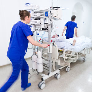 chariot d'ancrage / de transport / de soins intensifs / pour dispositifs médicaux
