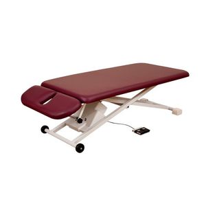 table de massage manuelle / avec repose-tête / à hauteur réglable / sur roulettes