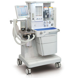 station d'anesthésie néonatale / sur chariot / avec monitoring respiratoire