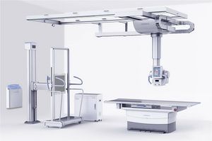système de radiographie / numérique / pour radiographie polyvalente / avec table mobile