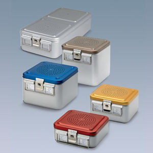 container de stérilisation pour instruments / perforé / en aluminium / avec filtre
