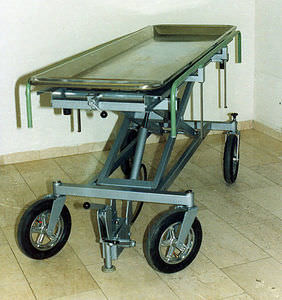 chariot mortuaire / de transport / pour cercueils / en acier inoxydable