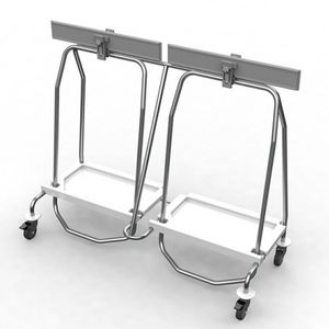 chariot de transport / poubelle / avec support sac poubelle / 2 sacs
