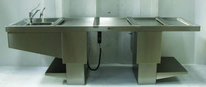 table d'autopsie / rectangulaire / électrique / en acier inoxydable