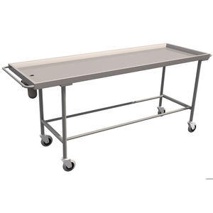 table d'embaumement en acier inoxydable / sur roulettes