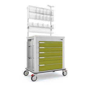 chariot d'anesthésie / à linge / avec tige porte-sérum / avec portique