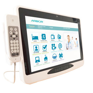 terminal multimédia patient tactile / étanche / avec lecteur de carte / avec scanner codes-barres