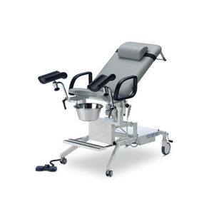 fauteuil d'examen gynécologique / électrique / à hauteur variable / sur roulettes