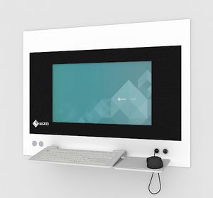 station de travail informatique de chirurgie / murale / encastrable / étanche