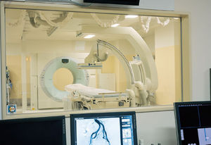 fenêtre d'observation / de laboratoire / d'hôpital / de radioprotection