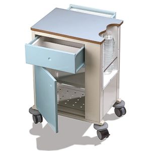 table de chevet sur roulettes / avec armoire / avec table de lit intégrée