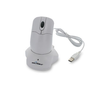 souris informatique médicale avec molette / avec socle de charge / lavable / imperméable