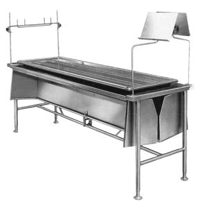 table de dissection / rectangulaire / en acier inoxydable