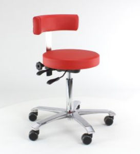 tabouret pour cabinet médical / à hauteur variable / avec dossier / avec dossier réglable