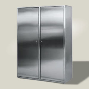 armoire de stockage / avec étagère / 2 portes / en acier inoxydable