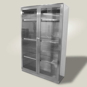 armoire de stockage / avec étagère / 2 portes / en acier inoxydable