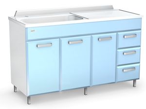 table à langer / rectangulaire / avec évier