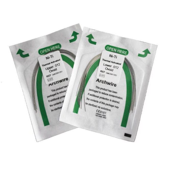 Fils D'Arc Orthodontique Niti Activé Thermiquement - 20 Paquets - Forme Ovale Ronde - Marque AZDENT