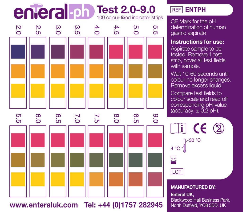 Bandelette de test de pH enteralpH™ GBUK Group de maladies