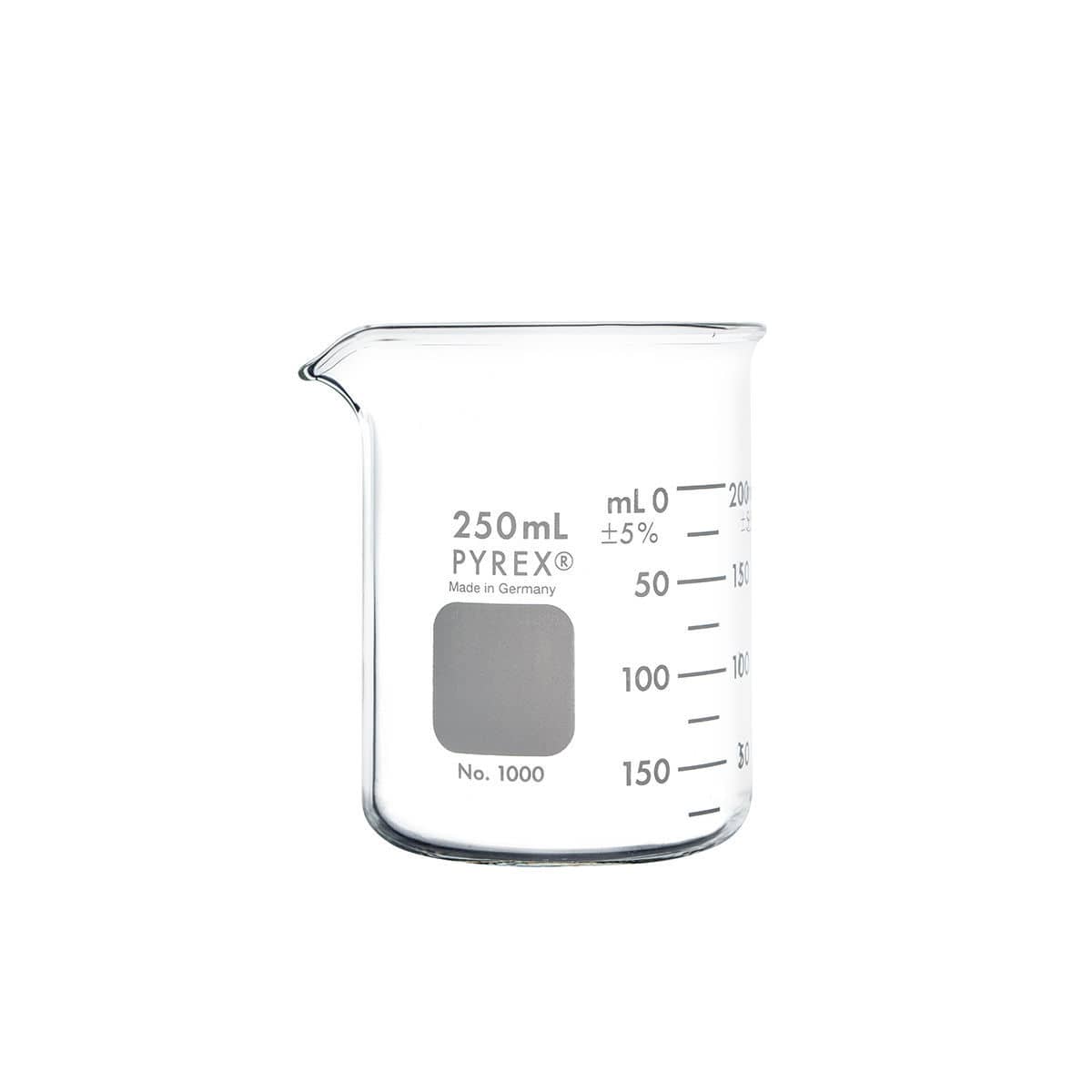 Bécher En Verre PYREX 20 Ml - Forme Basse Griffin, Gradué, En Verre Borosilicate, Modèle 1000-20