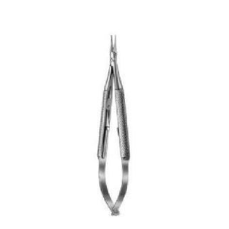 Porte-aiguille Chirurgical Incurvé (Barraque) - 1 Pièce - Sans Verrouillage - Pour Ophtalmologie Et Micro-chirurgie