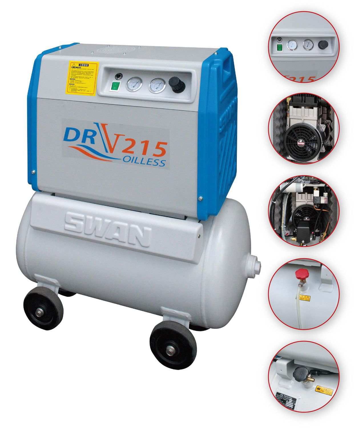 Compresseur D'Air Dentaire 110V 850W - Sans Huile, Silencieux (58-64dB) - Réservoir 32L - Neuf TOP