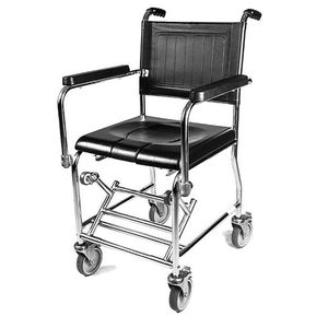 chaise de douche / avec accoudoirs / sur roulettes / avec ouverture hygiénique