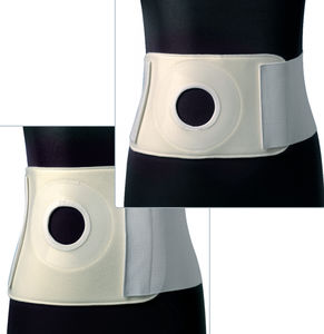 ceinture de soutien lombaire / adulte / avec ouverture pour poche de colostomie / semi-rigide