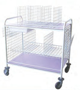 chariot de change / 3 plateaux / avec panier / avec bac