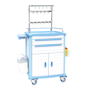chariot de soins / à usage général / avec porte-déchet / avec bac latéral